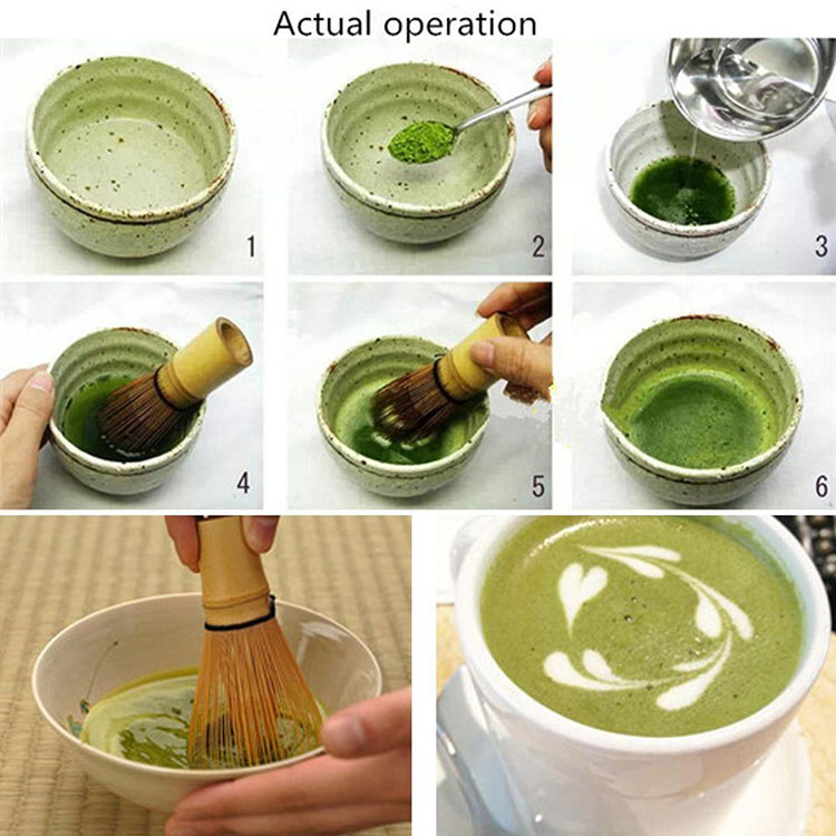 china supplier bamboo material matcha green tea whisk with printing