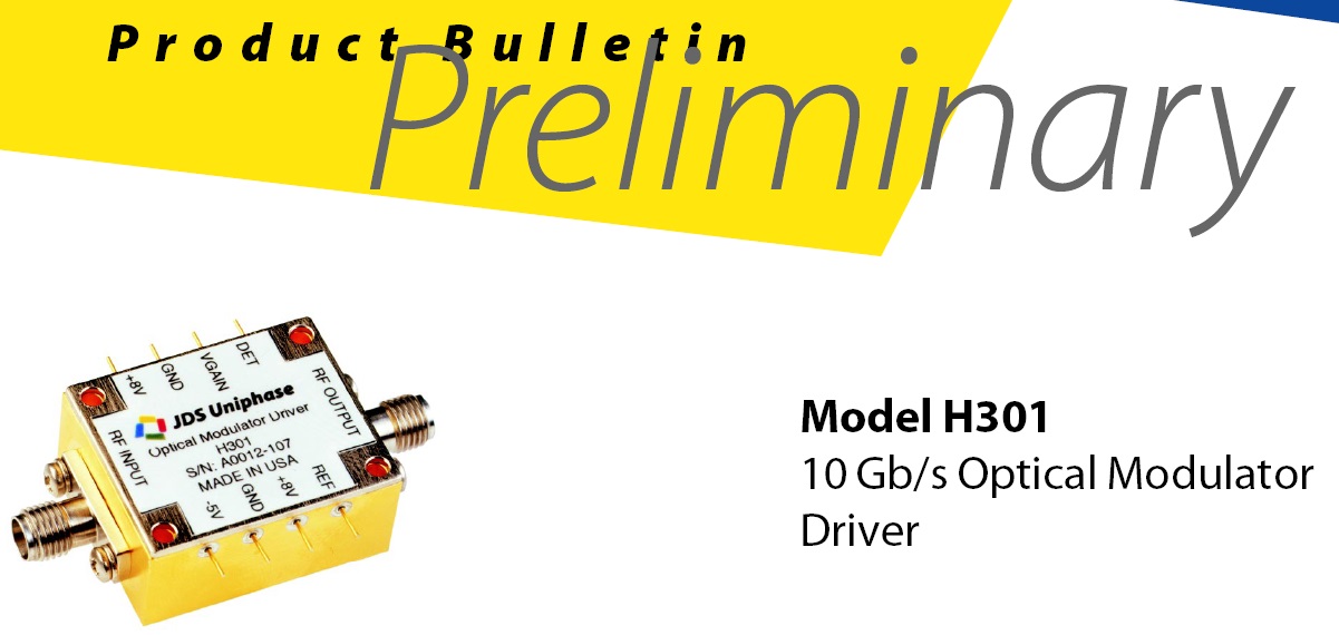 10Gbps Optical Modulator Driver JDSU H301 Series 7V RF Amplifier