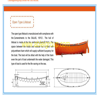 65 Meters Open type lifeboat for Marine Trainning