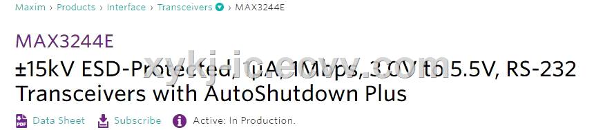 MAX3244ECAIT MAXIM 1Mbps 30V to 55V RS232 Transceivers with AutoShutdown Plus