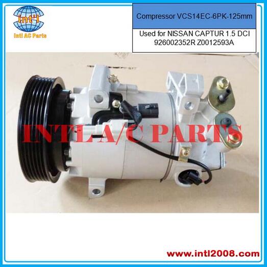 AC compressor VCS 14EC fit for NISSAN CAPTUR 15 DCI Z0012593A