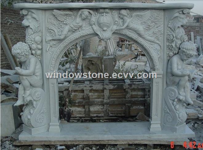 White marble carving Fireplace
