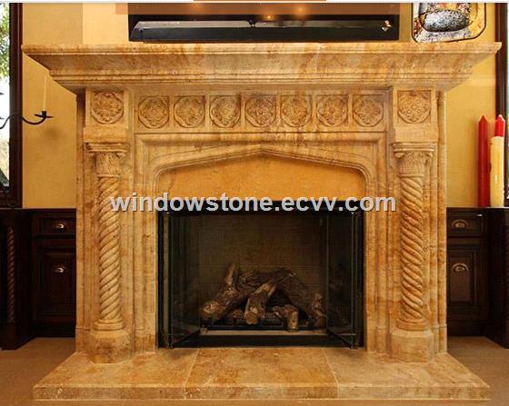 Beige Marble Fireplacde