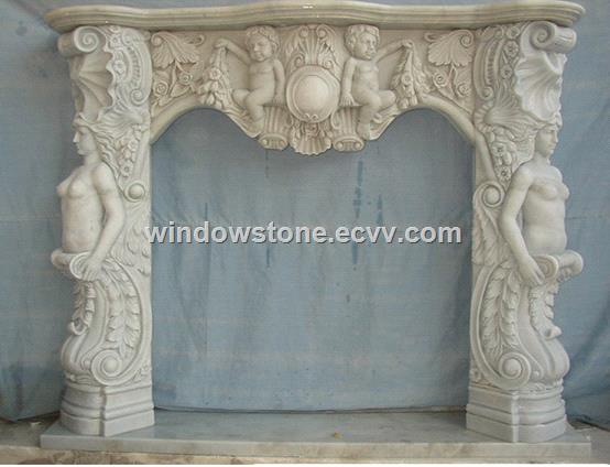 China White Marble Mantle