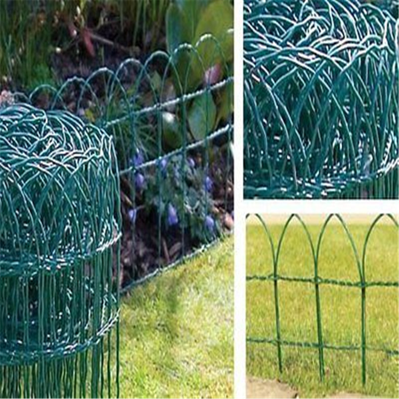 Garden Border Fencing Green PVC Coated Lawn Edging Fence