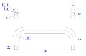 Aluminium pull handle