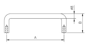 Steel D handle wire pull 