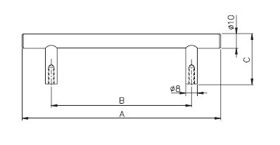 Steel T bar furniture handle