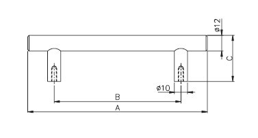 Steel T bar furniture handle