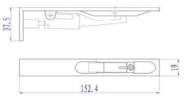 Square brass door flush bolt
