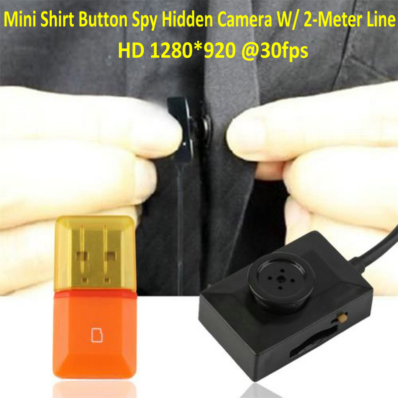 Mini Spy Covert Shirt Button Camera Super 2 Meter Line Wearable Hidden USB Cable Video Recorder