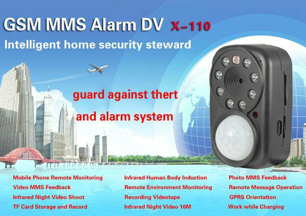 X110 GSM MMS Photo Video Alarm PIR Night Vision Mini CCTV Surveillance DVR Camcorder GPRS Locating