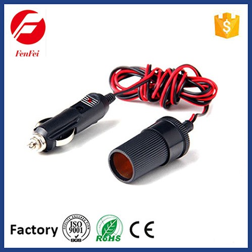 auto cigarette plug with fuse to auto cigarette inline socket