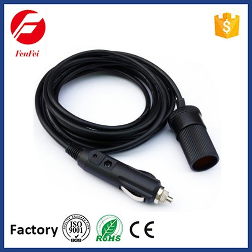 auto cigarette plug with fuse to auto cigarette inline socket