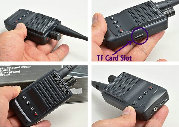 CW04 Micro Wireless Audio Transmitter Receiver TF Voice Recorder Long Range 1500M Remote Audio Spy Listening Bug