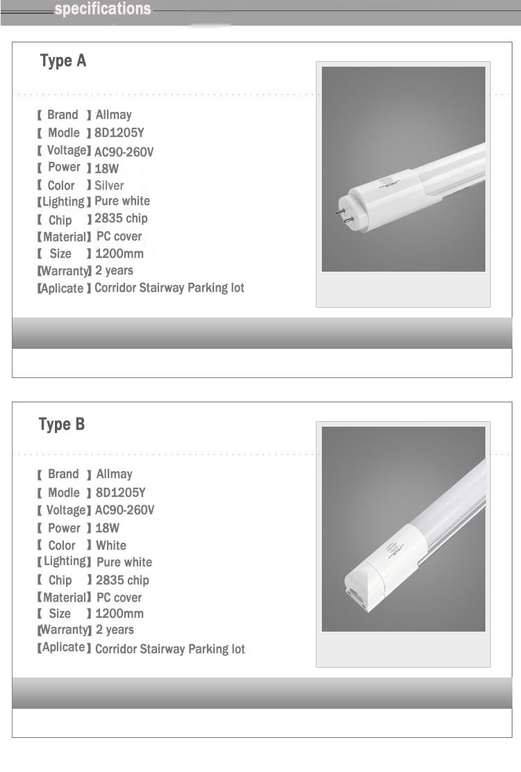 2ft 3ft 4ft 5ft 48 18w led t8 tube bulb with microwave motion sensor