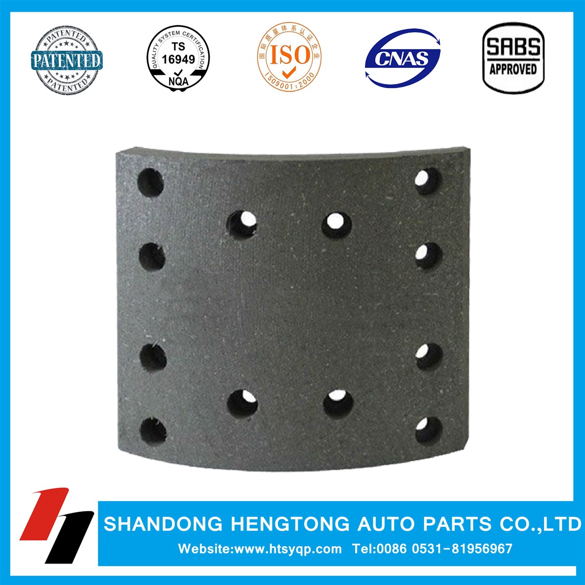 Semi Metallic Quality Truck Brake Lining 19488