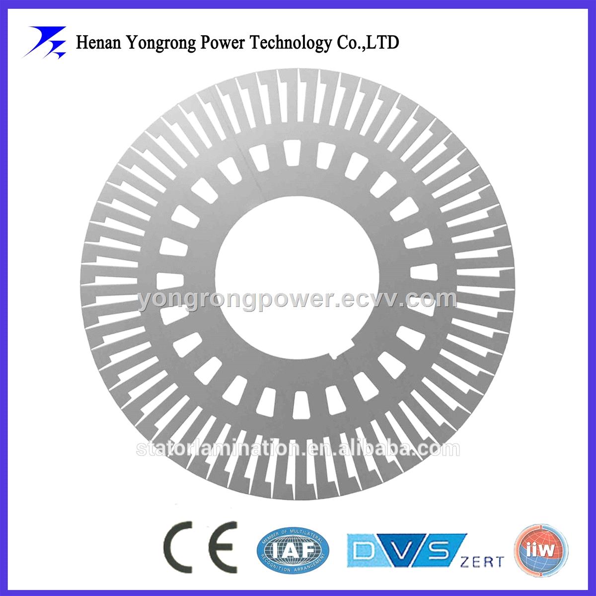 High voltage motor stamped core lamination