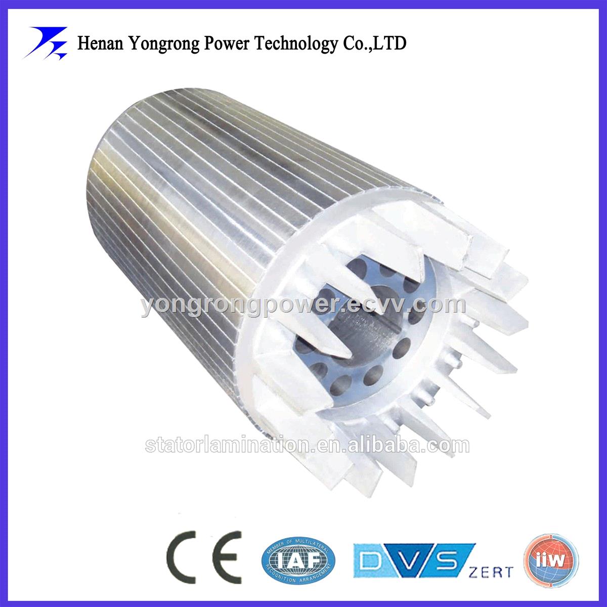 Traction motor stator and rotor finished cores