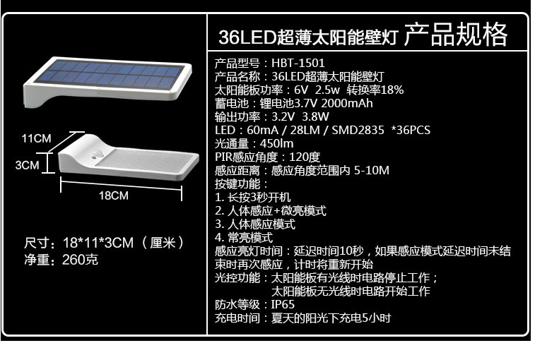 LED Solar Light HBT 1501