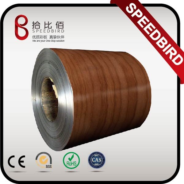 Wood grain PVC Color Coated Steel Coil cold rolled galvanized processed into security door leaves