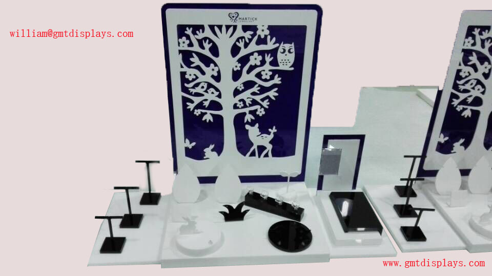 Customized Design White Black Acrylic Jewelry Display Set 670288500mm
