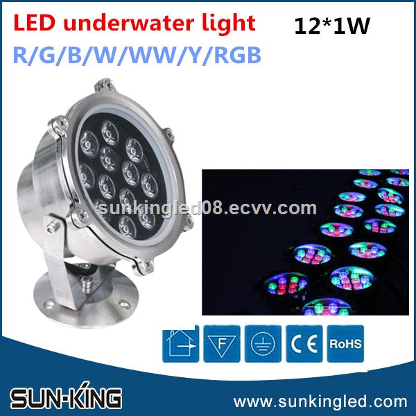 Low voltage 12V 24V green white blue projector ip68 under water lamp led fountain underwater light 12W 18W