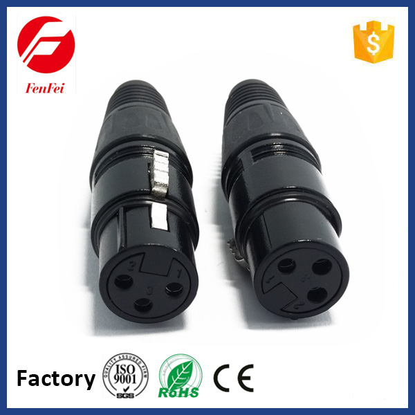 Female xlr connector with nickel finish 4 pins