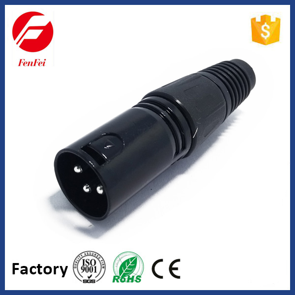 Male xlr connector with nicked plated finish 3pins