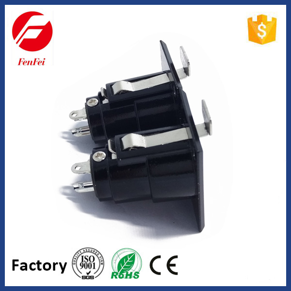 xlr connector with black finish 3pins female connector