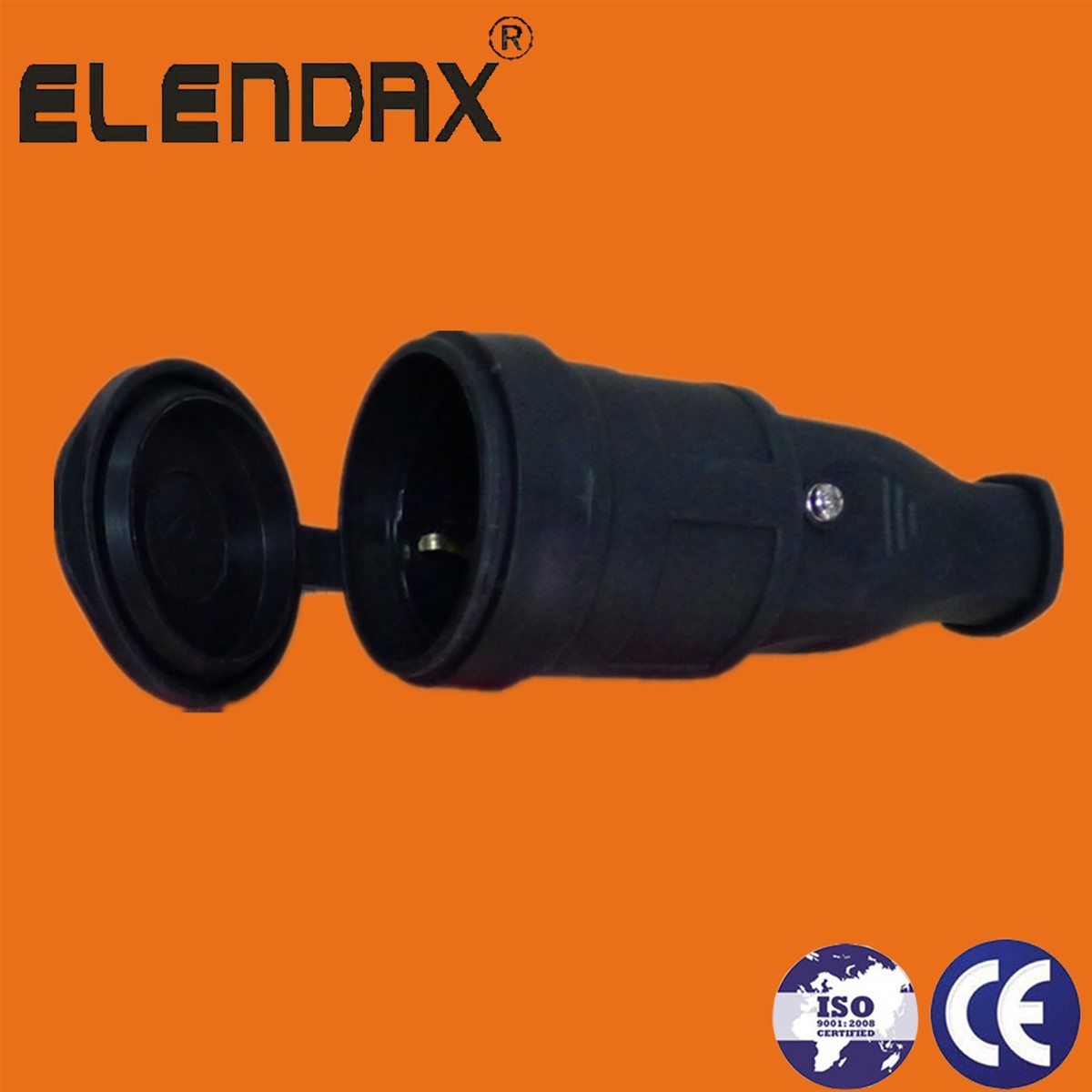 EU standard industrial waterproof rubber plug black colourP6061