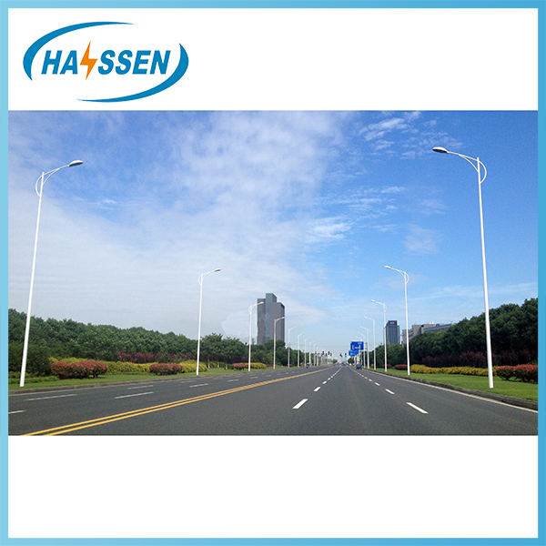 Hot Dip Galvanized Street Lighting Poles with Different Shape Different Height with Single or Double Brackets