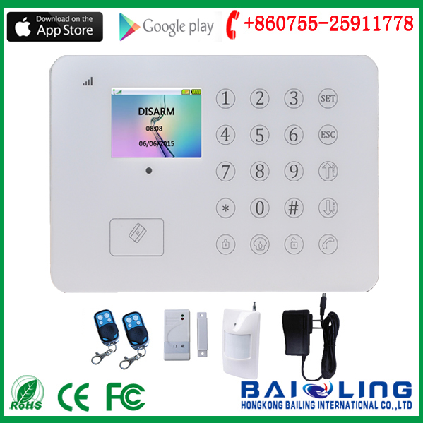 Factory sales TFT RFID Card Wireless Home Security Alarm System