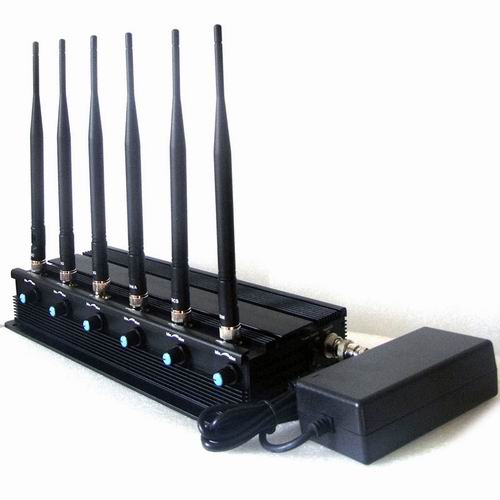Adjustable 3G4G High Power Cell phone Jammer with 6 Powerful Antenna 4G LTE 4G Wimax