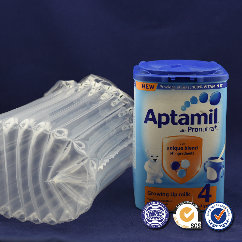 Air bubble cushion packaging bags for milk powder can