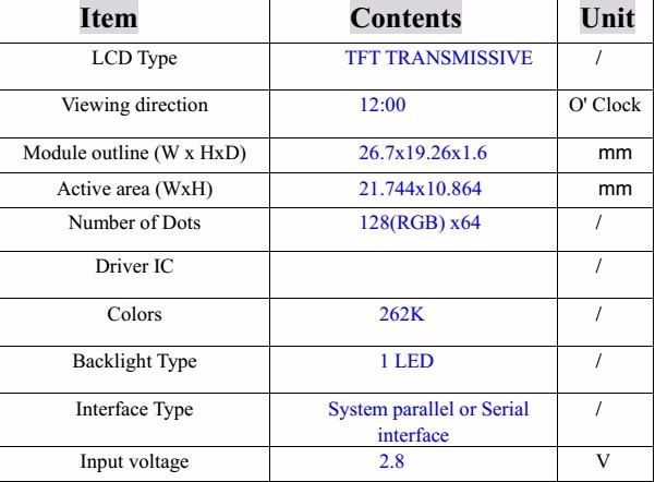 128X64 096 inch TFT Display Module and 262K colors Small size Compatible 096 OLED