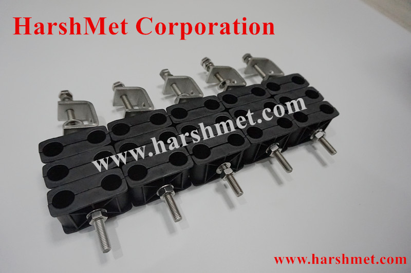 304 Stainless steel 6 way 12 RF feeder cable clamp