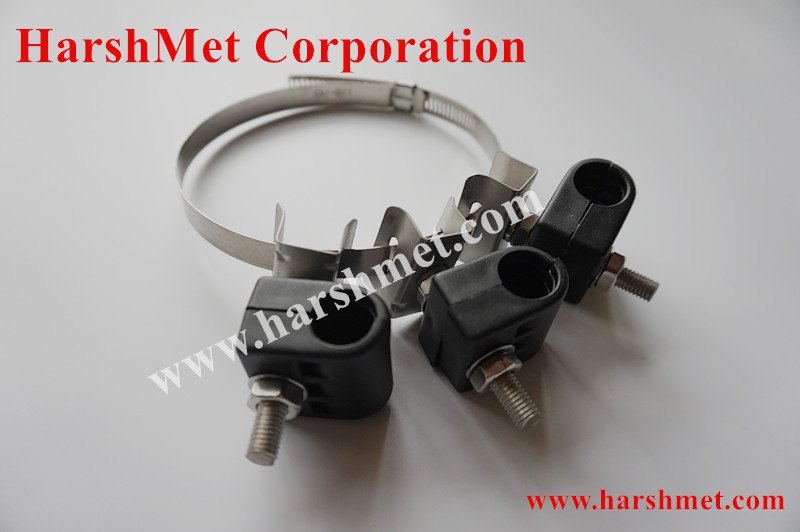 Hose clamp type feeder cable clamp