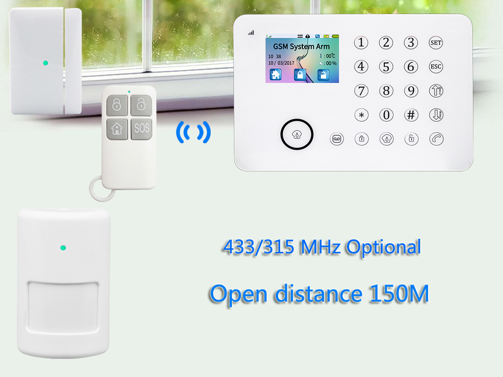 GSMPSTN DualNetwork TFTLCD Screen Keypad Wireless Home Intelligent Alarm System