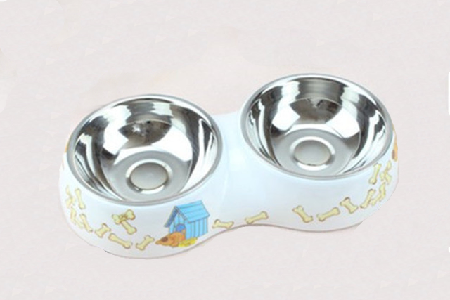 Pet Bowls Pet Bowl Cat Dog Stainless Steel two Bowls Pet Feeder