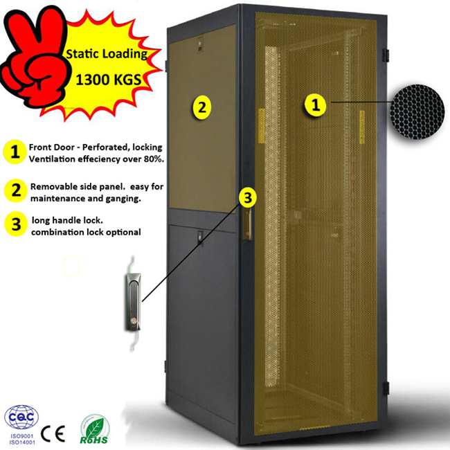 19 network cabinet server rack with 1300 KGS loading capacity