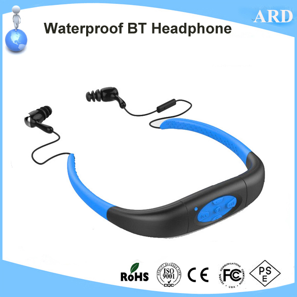 Hot IPX8 rated swimming waterproof bluetooth headphone