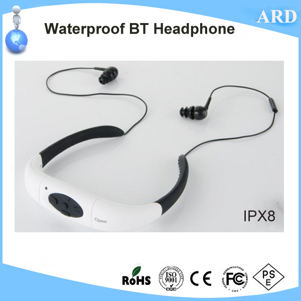 Hot IPX8 rated swimming waterproof bluetooth headphone