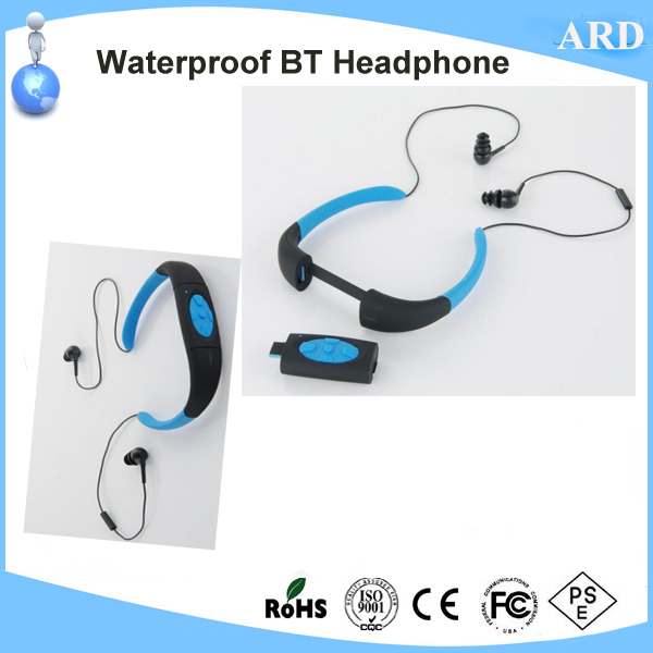 Hot IPX8 rated swimming waterproof bluetooth headphone