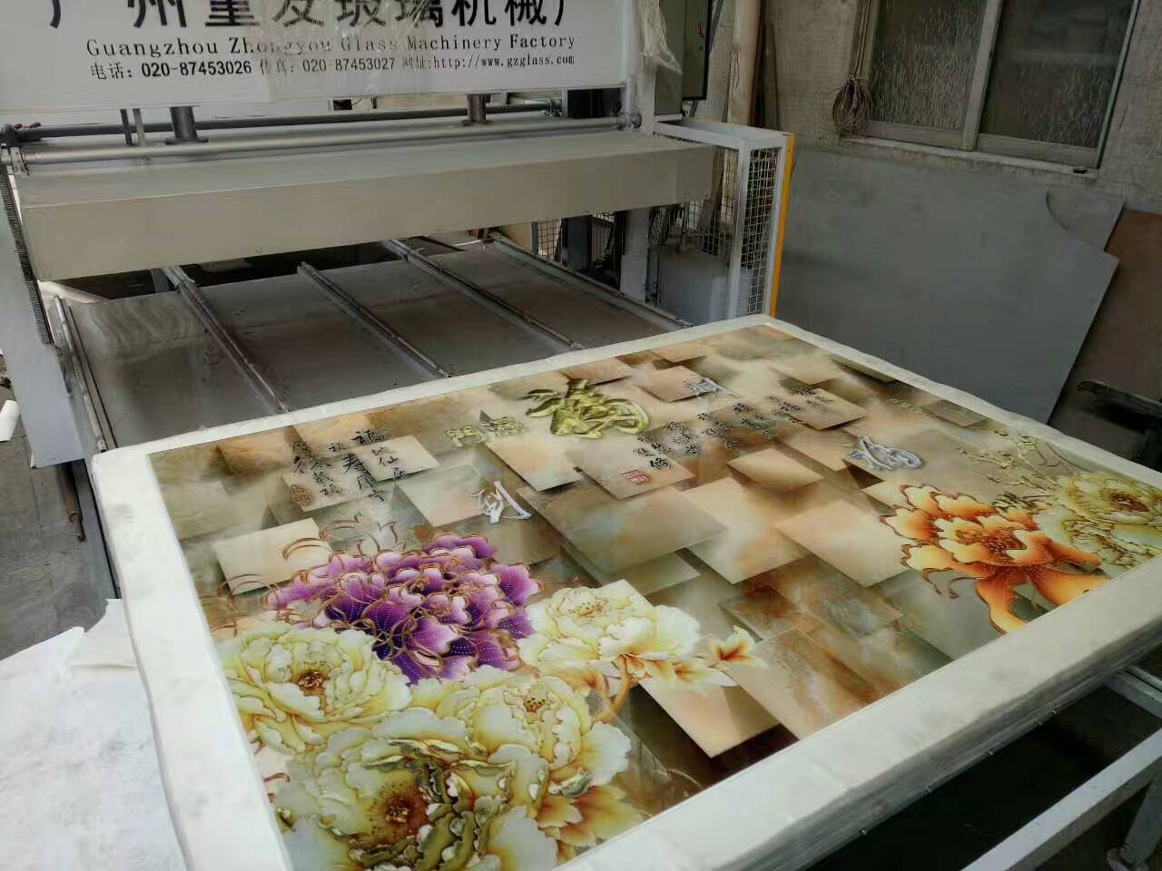 3D5D image Oil heating pattern transfer baking glass machine