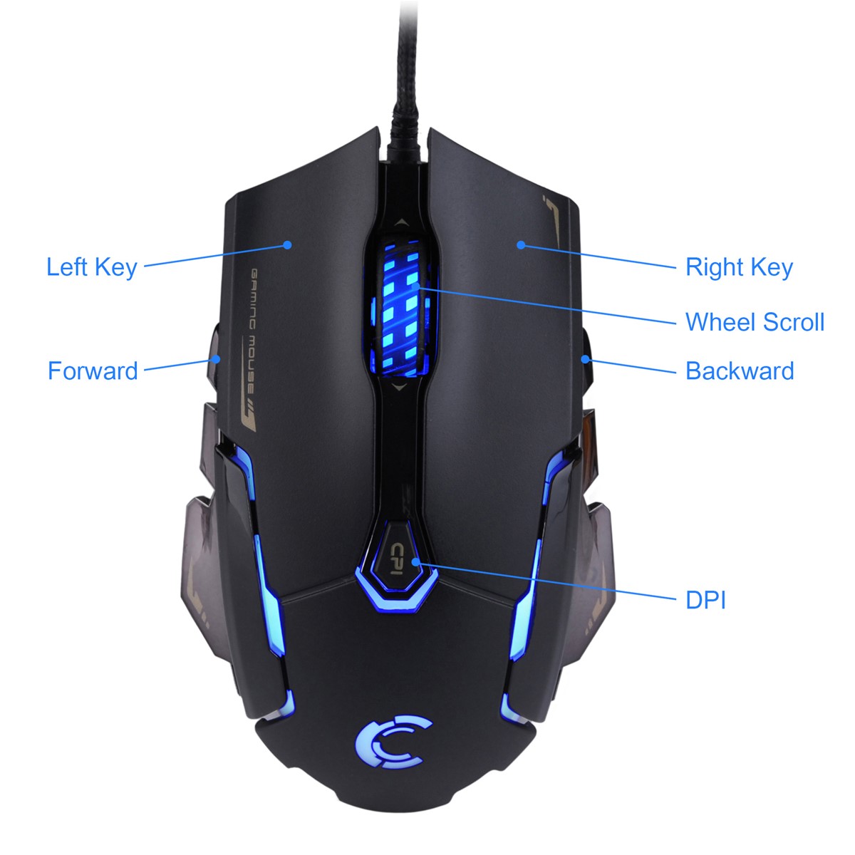Comanro Gaming Peripherials Computer Mouse with Colorful Lights