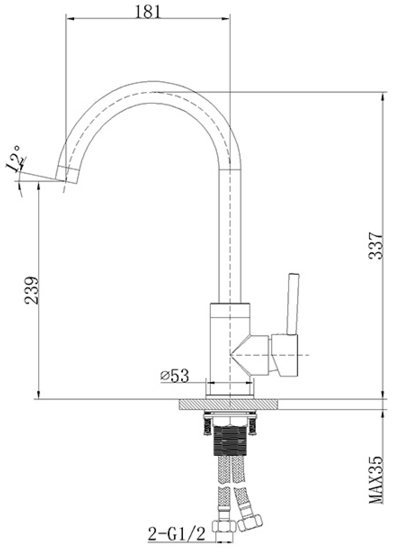 Brass Kitchen Sink Faucet Chrome Plated Mixer Tap