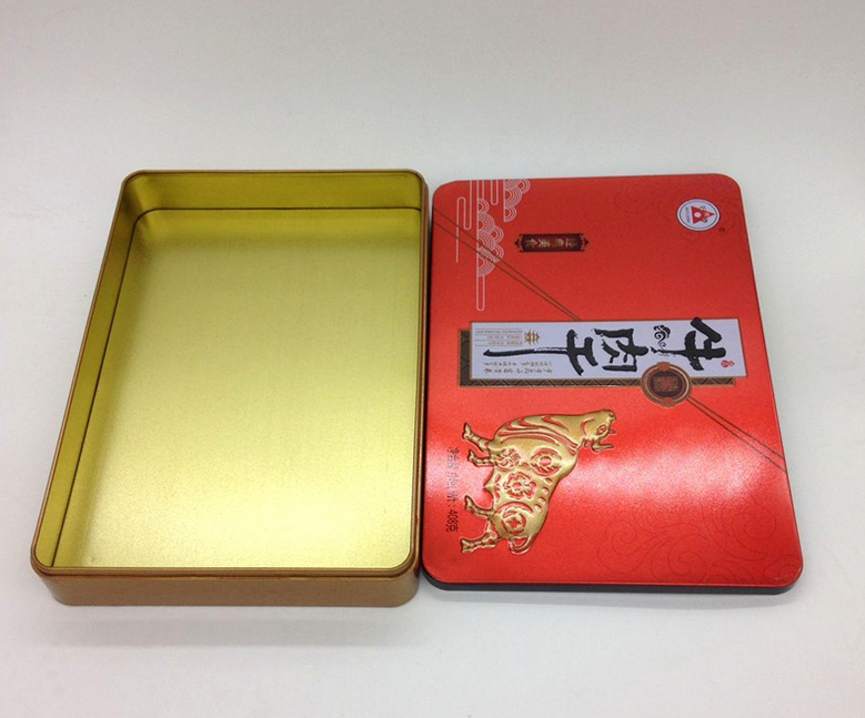 Customized tin box for jerky packaging