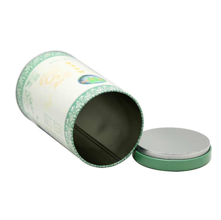 Custom round tea tin box powder tin box