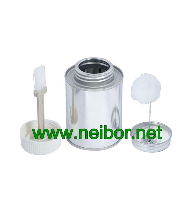 Chemical industry use Brush in Can PVC glue can metal tin container 100ML 250ML 500ML 1000ML with screw lid